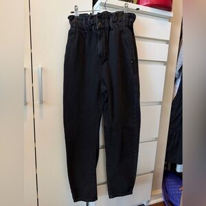 Zara High Waisted Black Paperbag Denim Jeans - Size 0 (NWOT)